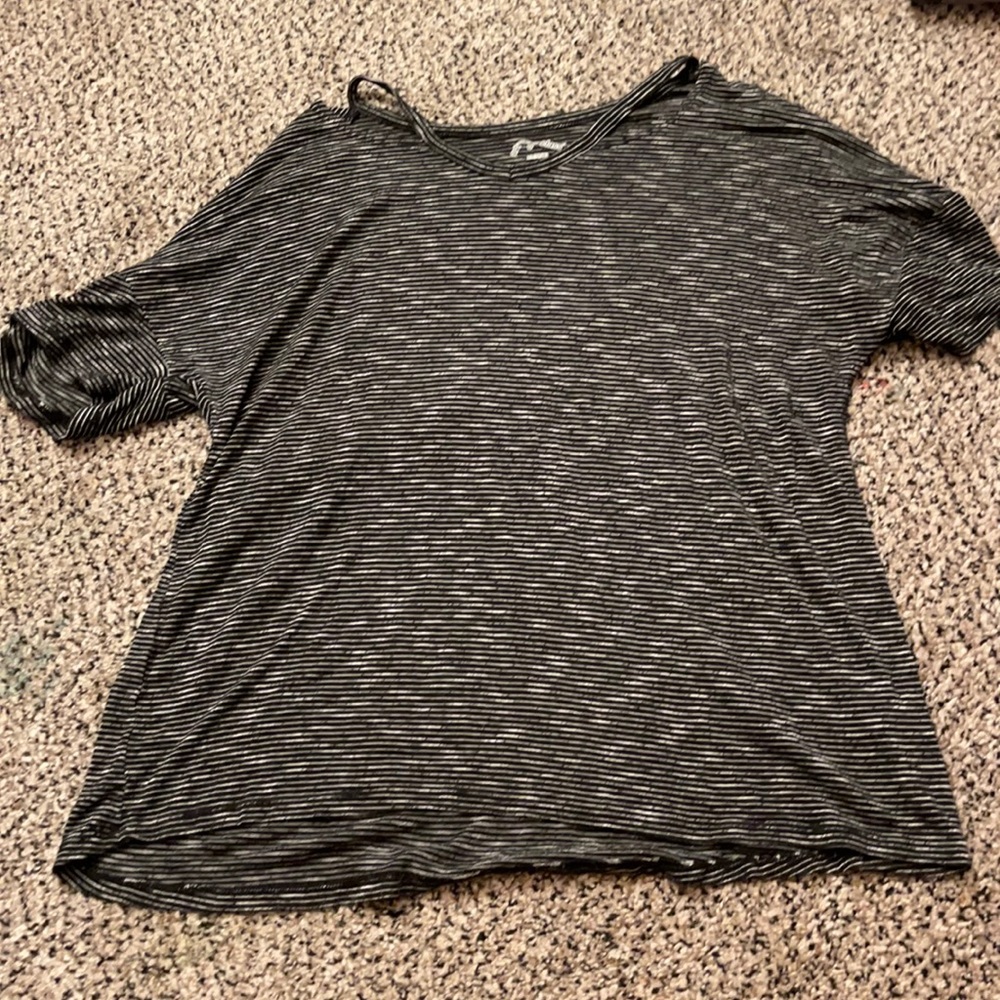 Black and white striped top